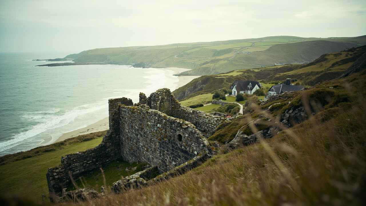 Hidden Welsh coastal gem with castle ruins and sandy shores worth exploring